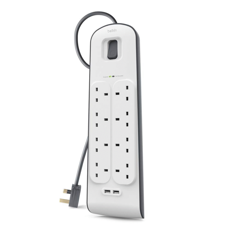Belkin Surge Extension 8 Port 2USB PORT (2M)