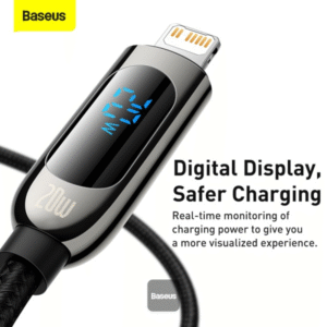 Baseus Display Fast Charging Data Cable, Type-C to IP 20W – Black - Image 8