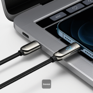 Baseus Display Fast Charging Data Cable, Type-C to IP 20W – Black - Image 4