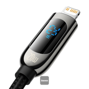 Baseus Display Fast Charging Data Cable, Type-C to IP 20W – Black - Image 3