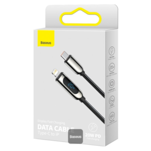 Baseus Display Fast Charging Data Cable, Type-C to IP 20W – Black - Image 2