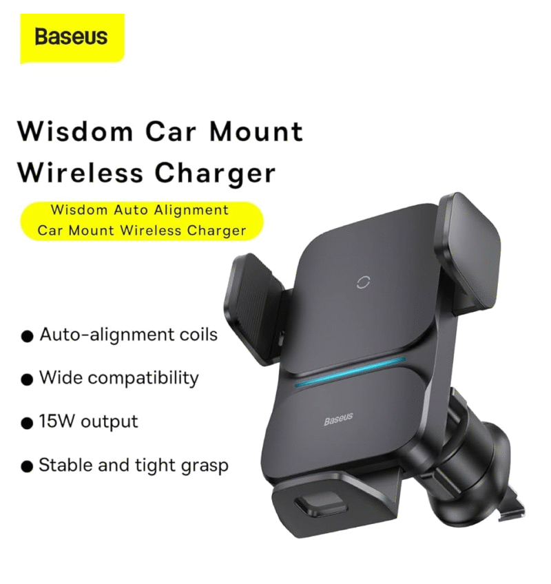 Baseus Wisdom Auto Alignment Car Mount Wireless Charger - Image 2