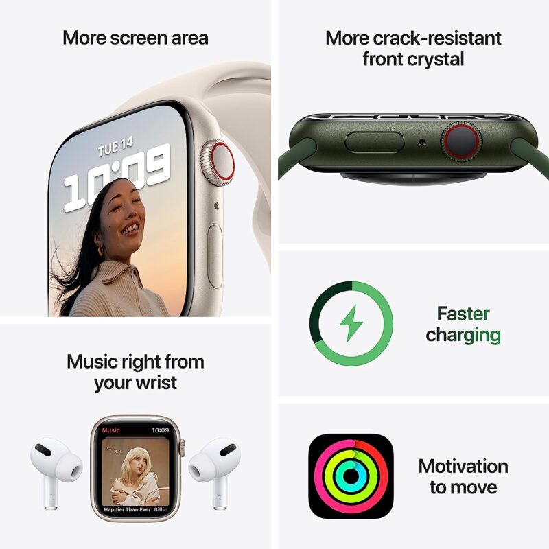 iWatch Series 7 45mm GPS+ Cellular, Midnight Aluminum Case with Midnight Sport Band - Image 4