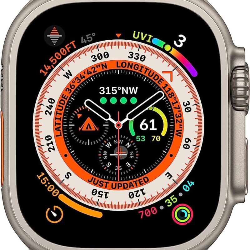 Apple Watch Ultra 49mm[GPS + Cellular ] Smart Watch w/Rugged Titanium Case & Orange Alpine Loop Medium.