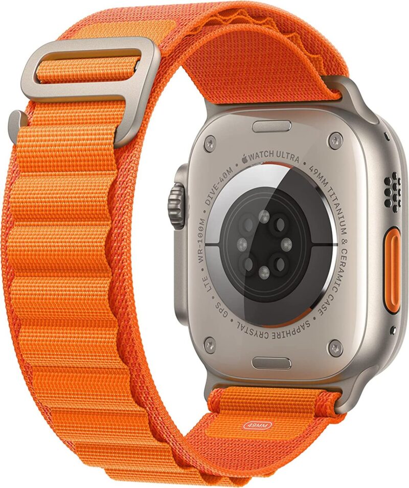 Apple Watch Ultra 49mm[GPS + Cellular ] Smart Watch w/Rugged Titanium Case & Orange Alpine Loop Medium. - Image 2